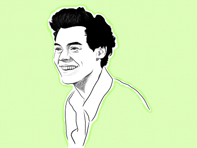 Harry Styles business illustration color design digital art digital illustration graphic design harry styles illustration minimalist one direction pen and ink portrait sketch