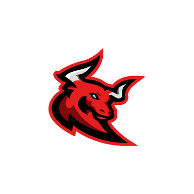 Bull Mascot Logo animal branding colorful design illustration logo mascot red vector