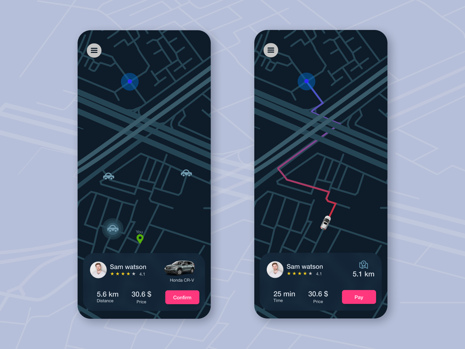 Example of Car Booking App