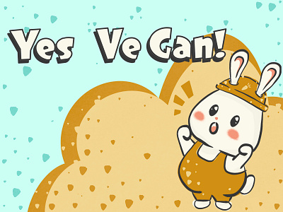 Yes Ve-Gan 2d art bunny funny funny illustration illustraion vegan veganism