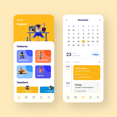 Smart Parent Teacher App app dailyui dribbble figmadesign illustration ui