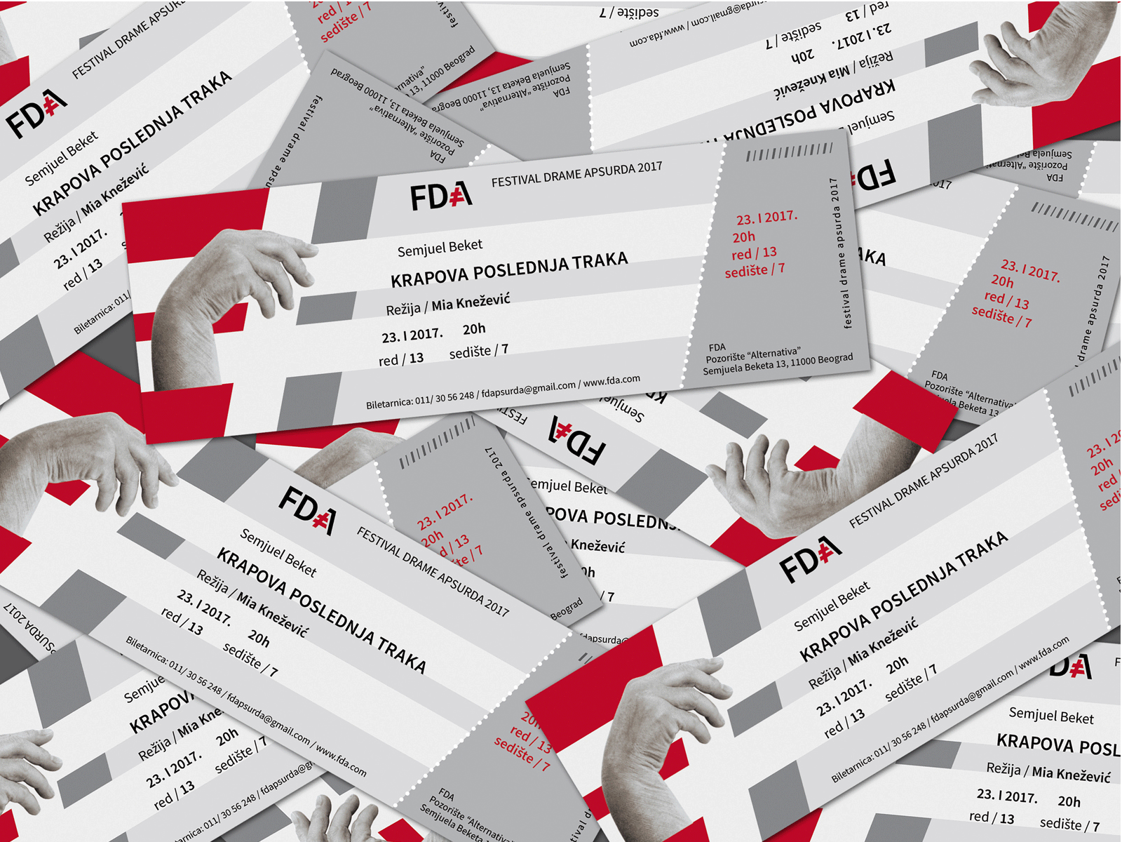 The Theatre of the Absurd Festival_part 2 black booklet branding branding design festival grey id card design leaflet print print design red the theatre of the absurd theatre ticket visual identity