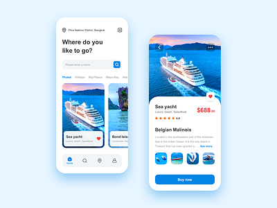 Mobile APP UI - Sea yacht app design typography ui ux