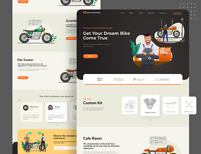 Custom Motorcycle Repair Shop design illustration interface interface illustration interfacedesign uidesign uiux user profile vector web