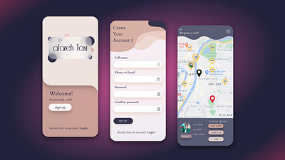 Taxi app app design ui ux web