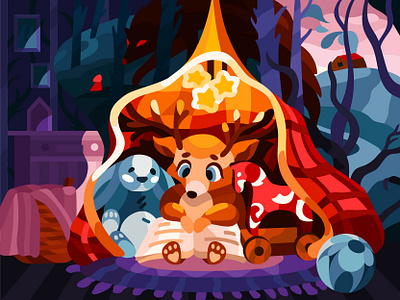 Time for fairy tail animal art book art children color by number colorful art digital illustration fairytale fantasy fox game illustration kids mobile game playroom storytelling toys vector vector illustration