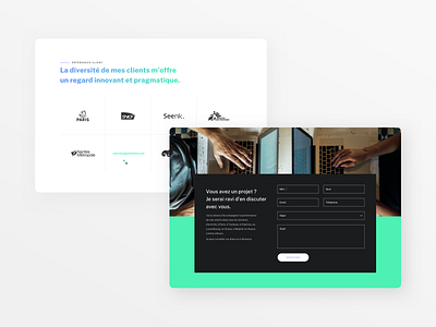 Website of a specialized developer - Contact form & References clients contact form contact page customers dark mode desktop form green references ui ux webdesign website