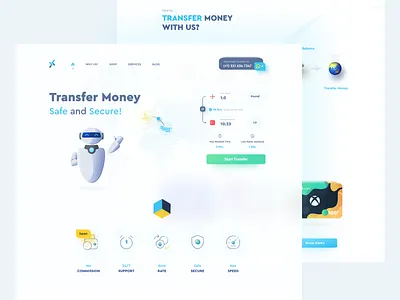 Transfer Money Landing Page 💸 adobexd coin finance financial fintech gift card illustration landingpage money money transfer ui uidesign uiux uiuxdesign userinterface uxui
