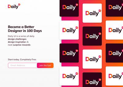 Daily UI #100 - Redesign Daily UI Landing Page 100 copywriting dailyui dailyuichallenge landing page logo logo grid register form