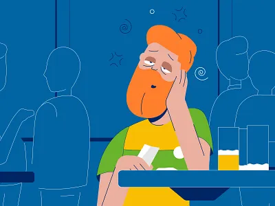 Drunk beer betting character drawing drinking drunk face funny illustration pub vector