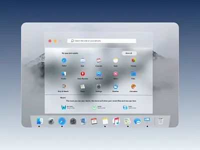 Apple OSX Redesign of Windows 10X glassmorphism mac macos x new trend redesign trends ui uidesign uiuxdesign