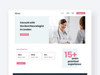 Dr. Jessica - Consultation Website 2d appointment booking booking booking website clean consultation doctor doctor appointment medical care medicine minimal modern online medicine telemedicine