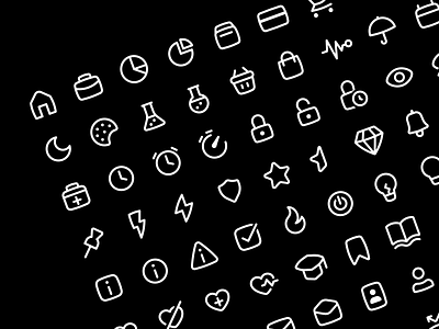 Free Basil Icons 🖤 application black and white craftwork design free freebie icons landing monochrome outline product ui ux uxui vector web website