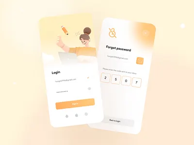 Login page app design ui ux