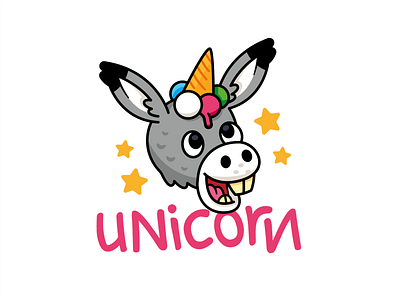 Fake Unicorn t-Shirt Design animal cartoon character children cute donkey fantasy flat funny graphic design ice cream illustration kids liar magic mascot silly t shirt unicorn vector