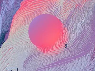 The ancient superball glitch glitch art glitch effect illustration landscape landscape illustration pixel sorting