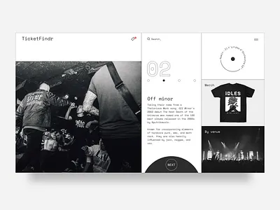 Gig ticket finder clean design dribbbleweeklywarmup minimalism ui web design