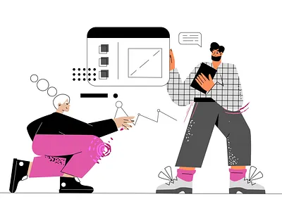 Data analysis and visualization adobe illustrator cartoon character flat illustration line art vector