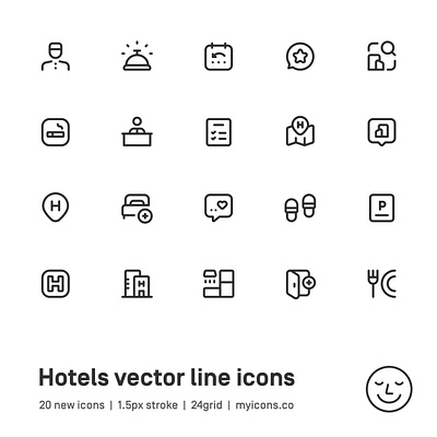 Myicons✨ — Hotels vector line icons pack essential icons icon design icon pack icons icons design icons pack interface icons line icons sketch sketchicons ui ui design ui designer ui icons ui kit ui pack ui set web design web designer web ui