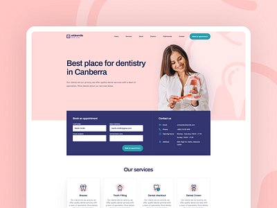 Dental Clinic - Landing Page colors dental dental website design dentist dentistry design figma landing landingpage ui web website
