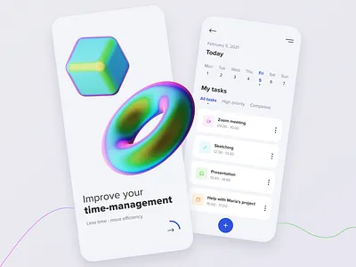 Planner App UI Concept app bright color design ios iphone management app mobile planner planning typography ui