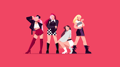 KPOP IDOL blackpink character color entertainer flat girl illustration woman