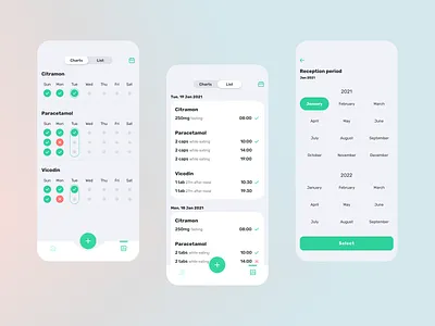 Medication schedule app app design application design figma health medical medication medicine pills planer schedule schedule app ui ux
