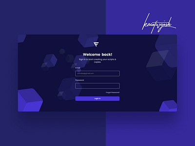 Funnel writer login page design landing page ui uiux ux uxdesign web