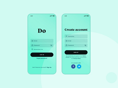 DO Task App contrast log in mobile mobile app mobile design signup task app task management ui design