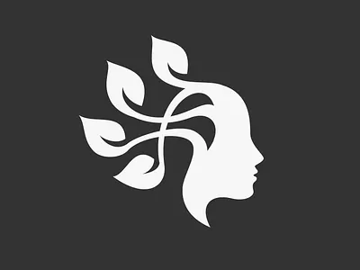 Nature Beauty Logo beauty cosmetic face green hair leaf leaf logo minimalist simple vector