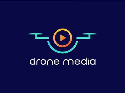 Drone Media Logo 2d art 3d art aerial application bachelorgraphix brand identity camera camera drone drone media logo drones ecommerce flat gradient logo illustration art logo design logos media photography quadcopter watercolor