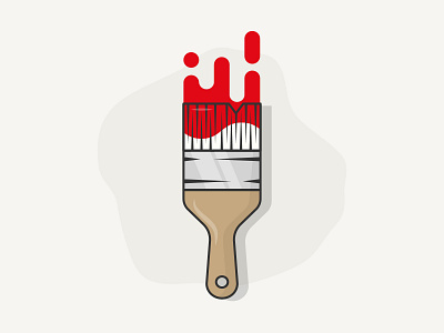 Brush design flat illustration