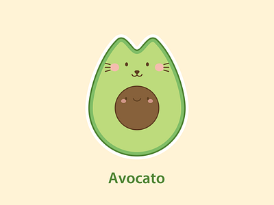 Cat Art Avocato avocado cat cat pun cat t shirt creative cute funny funny signs happy illustration kawaii lovely original positive sweet