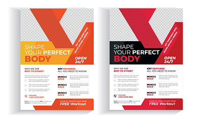 Corporate Business fitness gym flyer design template Vector layo abstract ad athletic banner battle brochure business card concept corporate cover creative cup design event fight fit fitness flyer gym