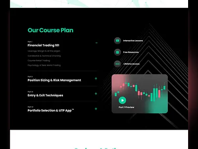 Bull & Bear Landing Page Design dark theme dark ui digital marketing elearning finance fintech glassmorphism gradients graphic design landing page market trading web design