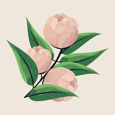 I Love Peonies design flatdesign flatposter illustration vector