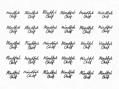 Mindful Chef Scribbles branding calligraphy hand drawn hand lettering identity lettering logo logotype script signature sketch