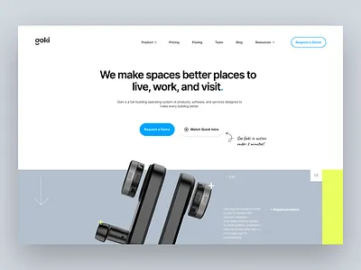 WIP - Goki website design green home iran keys landing page lock minimal page product screen smart lock typography ui