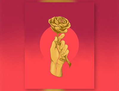 Every Rose Has Its Thorn design hand illustration rose