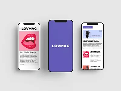 LOVMAG layout mag magazine online magazine purple ui design ux design webdesign