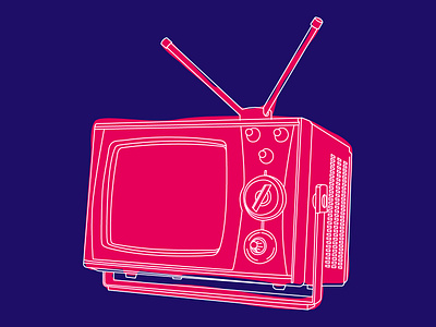 Vintage stuffs series : TV design illustration minimal tv typography vector vintage