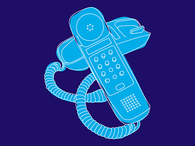 Vintage stuffs series : Phone design illustration minimal phone vector vintage