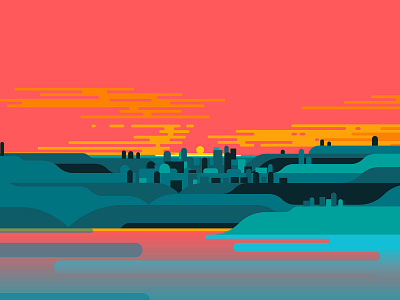 'Scenes' part 1 adobe illustrator advertising color graphic illustration landscape landscape design landscape illustration lifestyle travel vector view