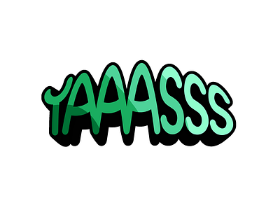 Yaaasss procreate sticker type typography yaass yes