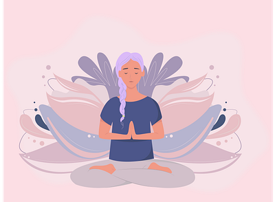 Yoga time design flat illustration lotus namaste om vector web yoga yoga pose yoga studio