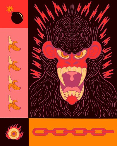 GG cartoon character cartoon illustration character design digital illustration illustration illustrator monkey procreate retro texture truegritsupply