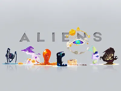 ALIENS art project art series character design concept art creature design creatures illustration vector art zat3am