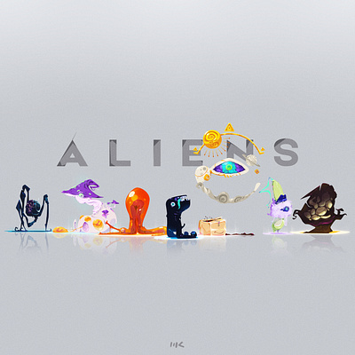 ALIENS art project art series character design concept art creature design creatures illustration vector art zat3am