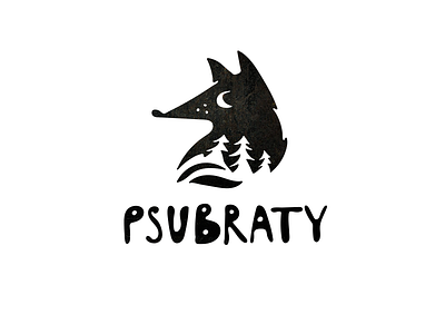 Psubraty art forest fox logo logodesign logotype moon nature