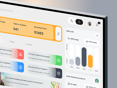 Task Management Dashboard UI/UX Concept dashboard dashboarddesign gamification task task manager taskmanager ui uidesign ux uxdesign web